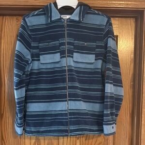 Blue Boy’s Striped Zip-Up Fleece Hoodie